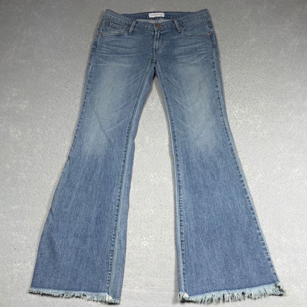 James Bella Jeans Women's Size 28P Blue Light Wash Low Rise Flare Jeans